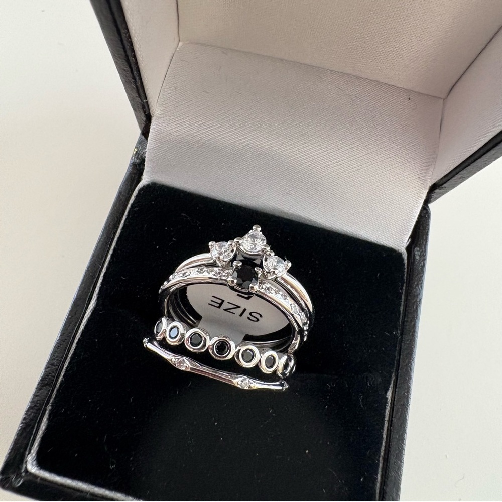 Bomb Party Delicates Dreams Dancing on Quiet Wings Black Onyx CZ Rhodium Plating - Picture 5 of 7